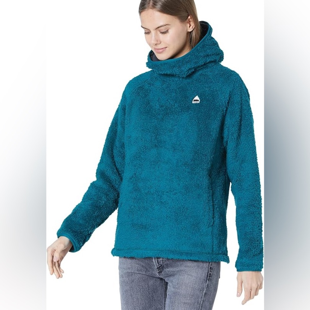 BURTON Teal Lynx Fleece Pullover Hoodie size small NWT